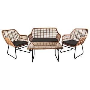Charles Bentley Natural Wicker Lounge Set, Natural