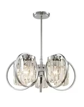 Talin 5 Light Semi-Flush Chrome Ceiling Fitting