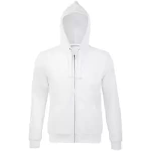 SOLS Mens Spike Full Zip Hooded Sweatshirt (M) (White)