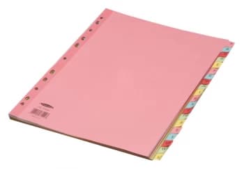 Concord Subject Dividers 230 Micron Reinforced A-Z A4 Assorted Ref 77299/72