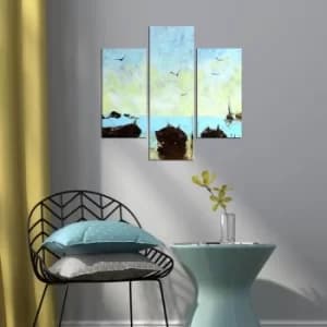 3MDF-020 Multicolor Decorative MDF Painting (3 Pieces)