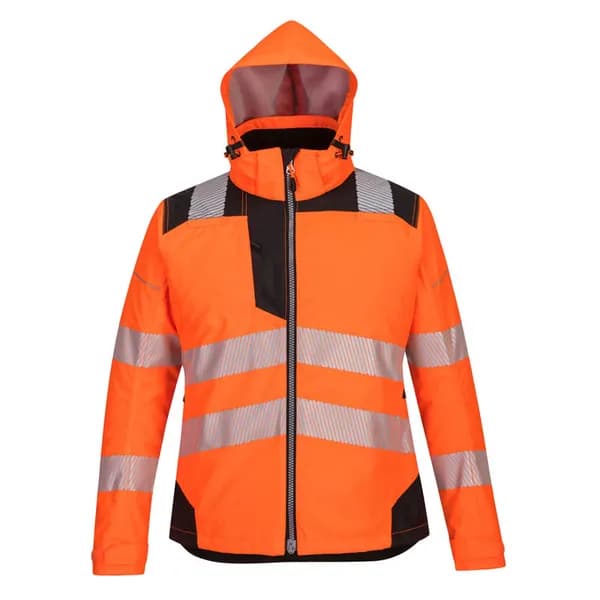 Oxford Weave 300D PW3 Womens Class 2 Hi Vis Jacket PW382OBRXS Colour: Orange / Black