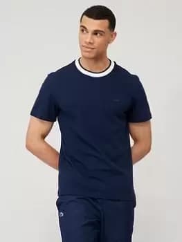 Lacoste Contrast Collar T-Shirt - Navy Size M Men