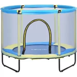 4.6 ft Trampoline with Enclosure Net Bungee Gym, Blue - Blue - Zonekiz