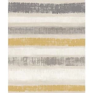 Arthouse Painted Stripe Ochre Wallpaper 10.05m x 53cm