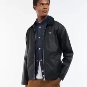 Barbour Mens College Wax Jacket - Navy/Ivy Tartan - L