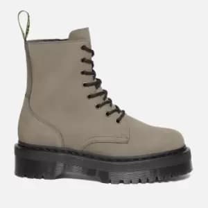 Dr. Martens Womens Jadon Waterproof Nubuck 8-Eye Boots - Nickel Grey - UK 4