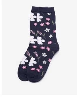 Barbour Ditsy Floral Sock - Navy