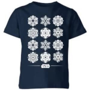 Star Wars Snowflake Kids Christmas T-Shirt - Navy - 11-12 Years