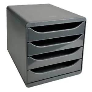 Exacompta Big Box Glossy, Mouse Grey/Glossy Mouse Grey, Pack of 1