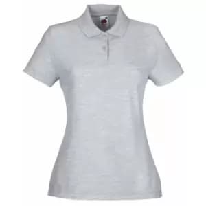 Fruit Of The Loom Womens Lady-Fit 65/35 Short Sleeve Polo Shirt (2XL) (Heather Grey)