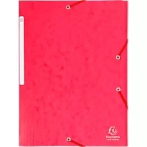 Exacompta 3 Flap Folder 17109H A4 Red 425gsm Pressboard 24x32cm Pack of 25