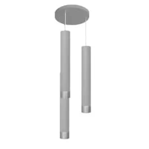 Tuba Cluster Pendant Ceiling Light Grey, Chrome 30cm