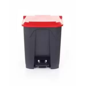Pedal Bin 30L Polypropylene Grey Body & Red Lid CPB30ZRed Lid