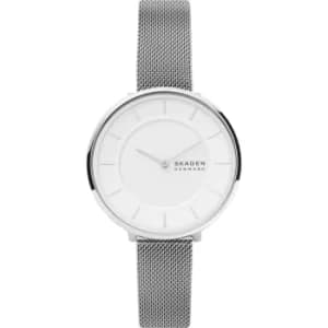 Skagen Gitte Two-Hand Silver-Tone Stainless Steel Mesh Watch