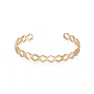 Hexagon Palm Bangle 18ct Gold Plated Bracelet WB01_GP