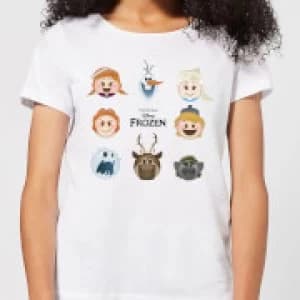 Disney Frozen Emoji Heads Womens T-Shirt - White