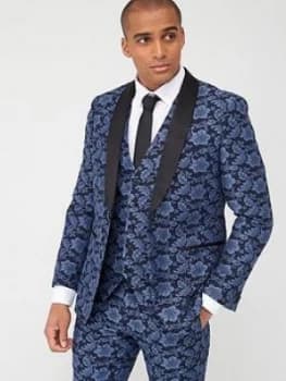 Skopes Tailored Morrissey Floral Jacquard Jacket - Navy