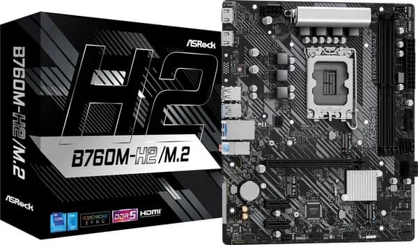 ASRock B760M-H2/M.2 mATX Motherboard for Intel LGA1700 CPUs