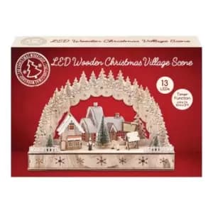 LED Wooden Christmas House Scene
