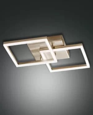 Bard Integrated LED Semi Flush Light Gold Matt Glass