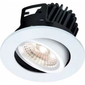 KnightsBridge FireKnight Tilt 7W IP20 LED Downlight With White Bezel - Cool White