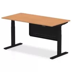 Air 1600 x 800mm Height Adjustable Desk Oak Top Black Leg With Black