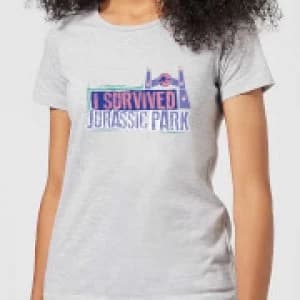 Jurassic Park I Survived Jurassic Park Womens T-Shirt - Grey - L