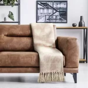 Throw Blanket 100% Recycled Cotton Throwover, Tasseled, Blush