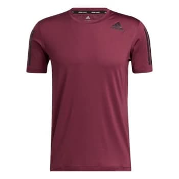 adidas Techfit 3-Stripes Fitted T-Shirt Mens - Victory Crimson