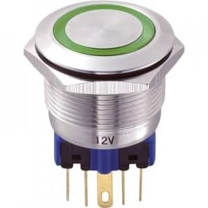 TRU COMPONENTS GQ22 11EG12V Tamper proof pushbutton 250 V AC 5 A 1 x OnOn IP65 momentary