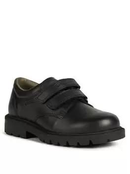 Geox Shaylax Boys Velcro Double Strap School Shoe - Black, Size 11 Younger