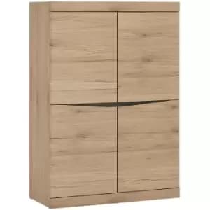 Kensington 4 Door Cabinet in Oak - Oak with dark Trim Melamine