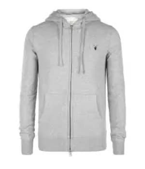 AllSaints Mens Brace Zip Hoodie, Misted Grey, Size: XXL