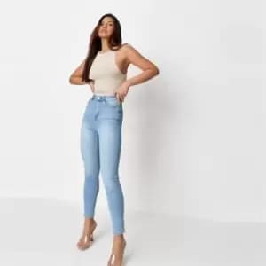 Missguided Tall Racer Neck Slinky Bodysuit - Nude