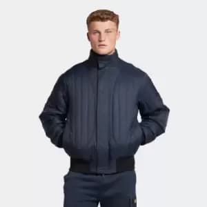 Mens Casuals Vertical Padded Bomber Jacket - Dark Navy - L