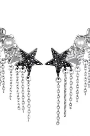 Ladies Karl Lagerfeld Silver Plated Eclectic Drama Cuff Earrings 5378319