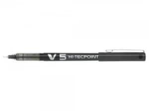 Pilot V5 Hi-Tecpoint Rollerball Pen Black (Pack of 12) 100101201