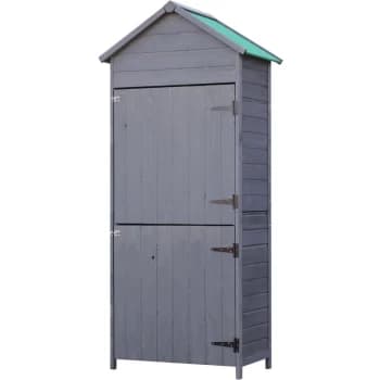 Outsunny - Wooden Garden Shed Outdoor Shelves Utility Tool Storage Cabinet Grey