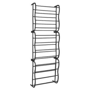Black 12 Tier Door Hanging Shoe Rack Organiser
