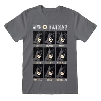 Batman - Emotions Of Batman Unisex Large T-Shirt - Charcoal