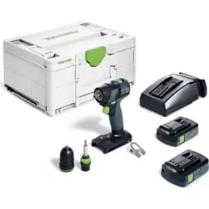 Festool TXS 18 18v Cordless Brushless Drill Driver 2 x 3ah Li-ion Charger Case