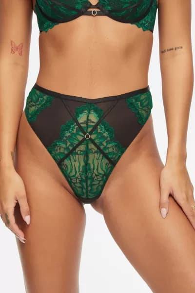 Ann Summers Nightfall High Waist Thong Green
