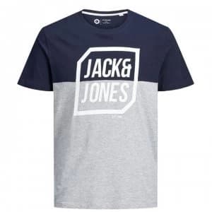 Jack and Jones Half Logo T Shirt Mens - Sky Captain/LGM