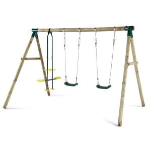 Plum Colobus Wooden Garden Swing Set