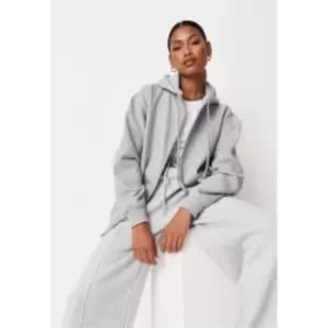 Missguided Oversized Zip Thru - Grey