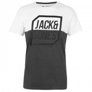 Jack and Jones Half Logo T Shirt Mens - White/DGM