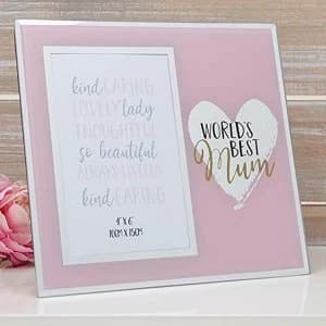 4" x 6" - Mirror Glass Photo Frame - World's Best Mum