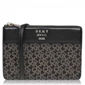 DKNY Logo Zip Top Bag - Ebony Black NHO