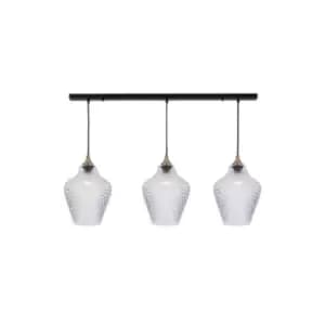 Rhodes Ceiling Pendant Bar Light 3x E27 Max 40W Black